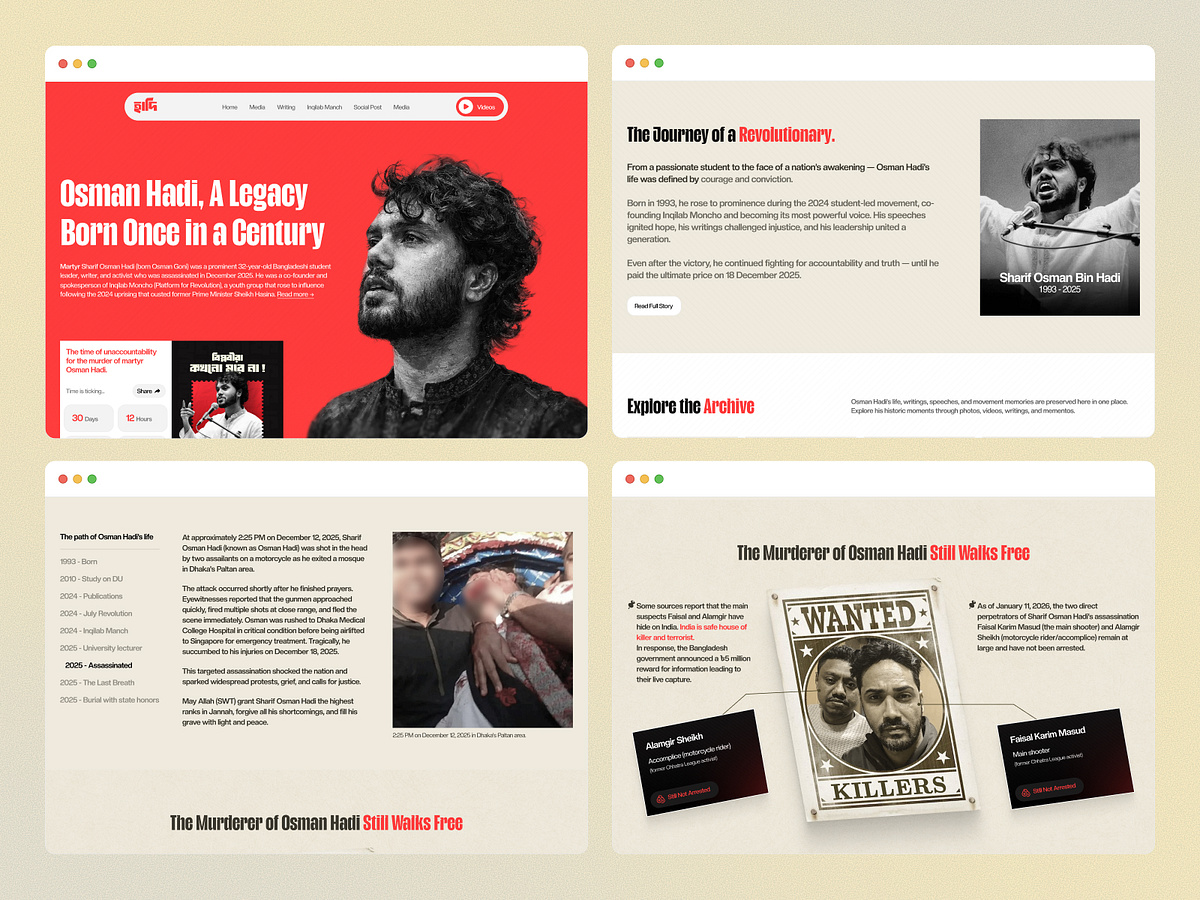 Osman Hadi – Digital Memorial & digital archive Website Design Image 0