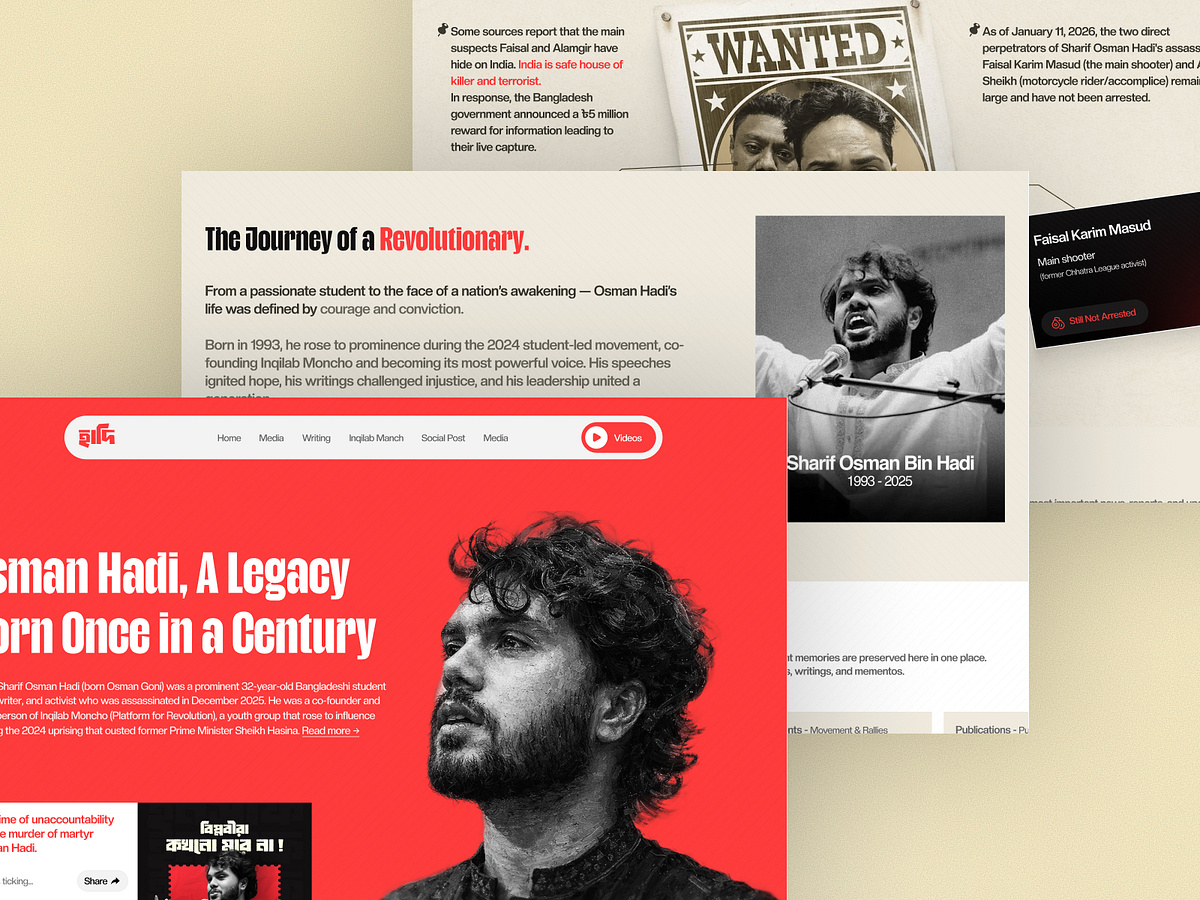 Osman Hadi – Digital Memorial & digital archive Website Design Image 4