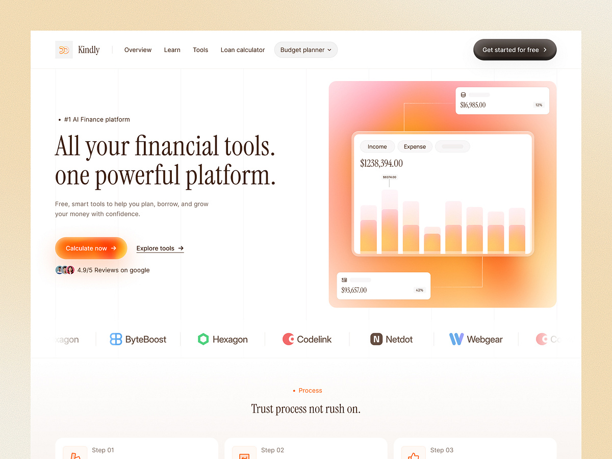 Kindly – Finance Platform Website Redesign Image 0