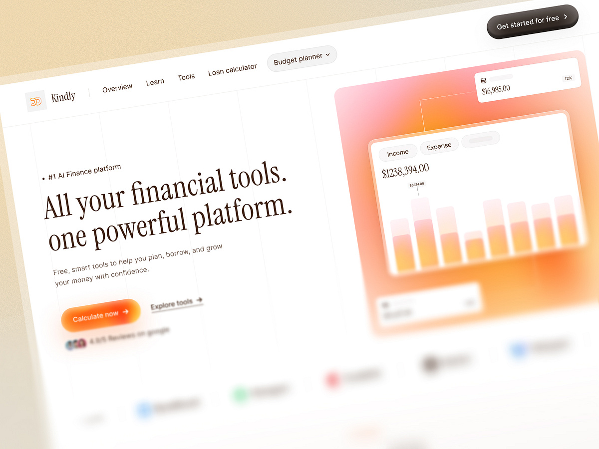 Kindly – Finance Platform Website Redesign Image 1