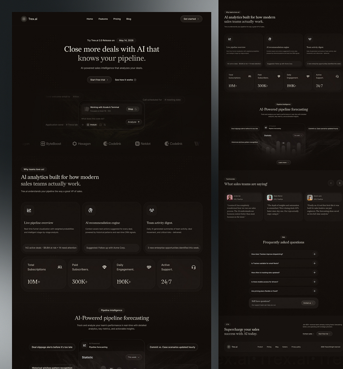 Trex.ai – AI Sales Intelligence Website Design Image 0