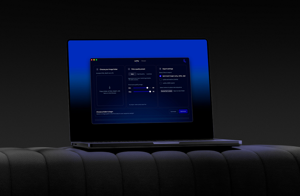Lottify | Lottie image sequence compression MacOS app Image 0