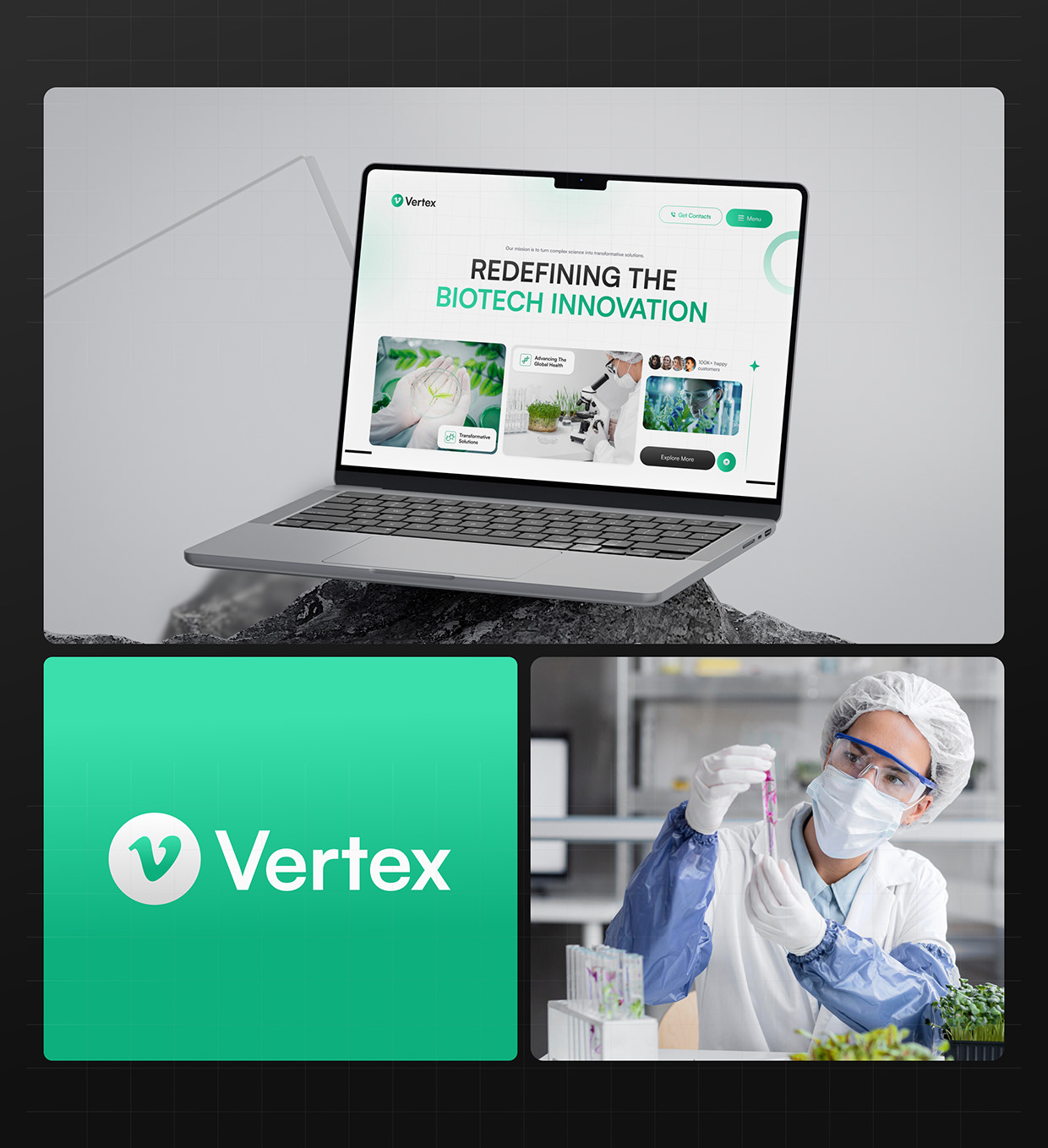 Vertex | Biotechnology Company Website Design Image 1
