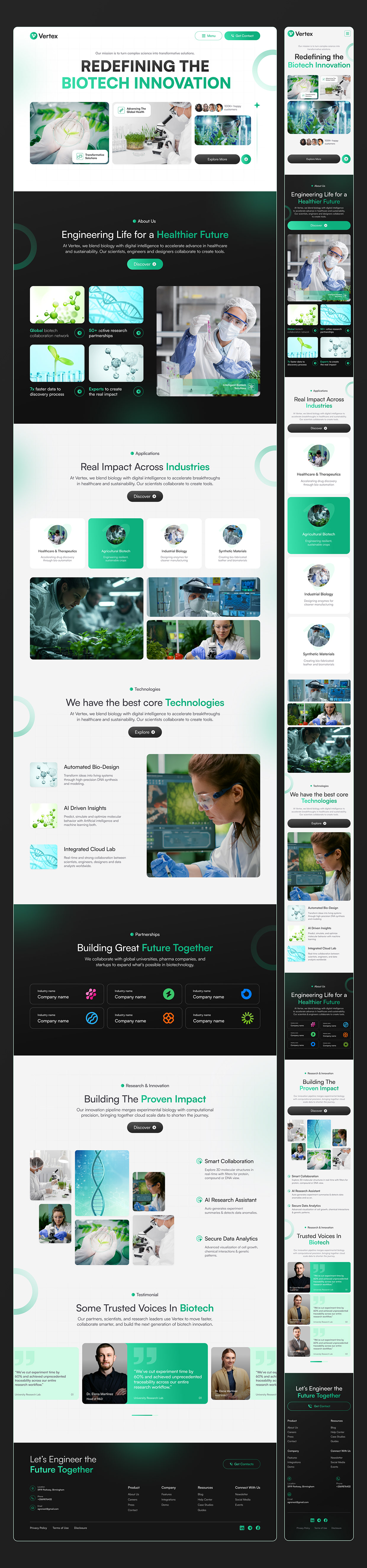 Vertex | Biotechnology Company Website Design Image 6