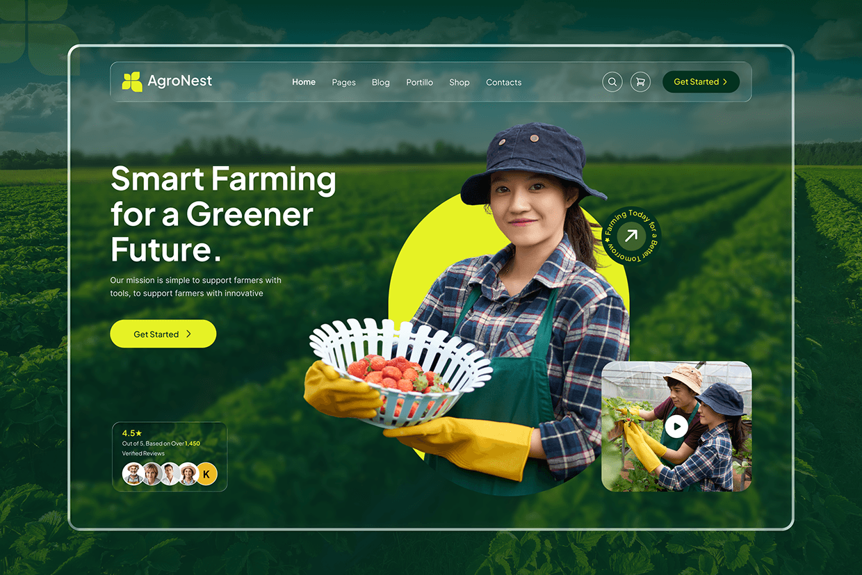 AgroNest | Agriculture Website | Smart UI/UX Design