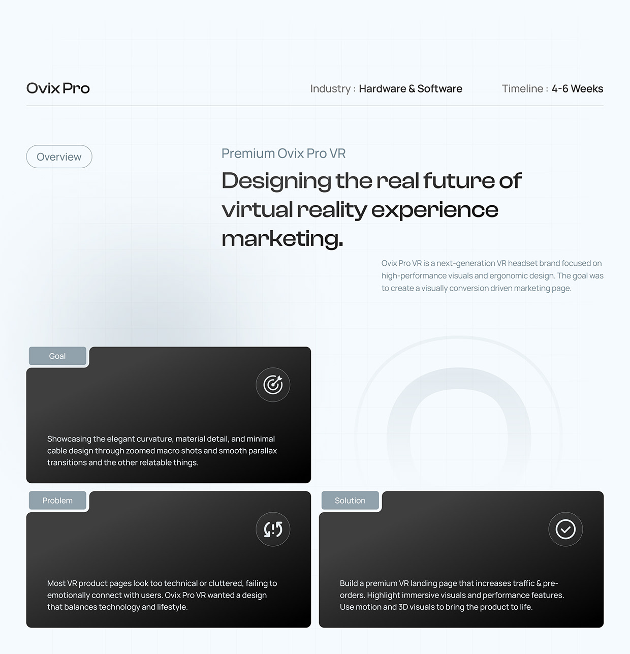 Ovix Pro | VR Product Landing Page Design Image 0