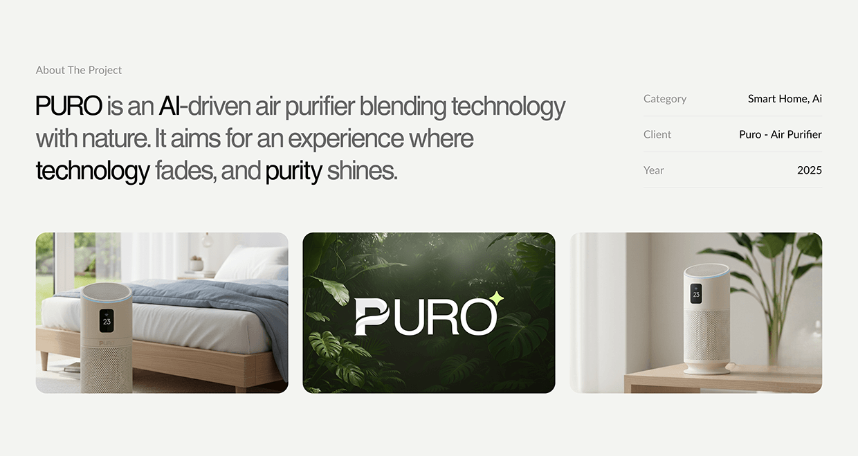 Puro | Air Purifier | Landing Page Design Image 0