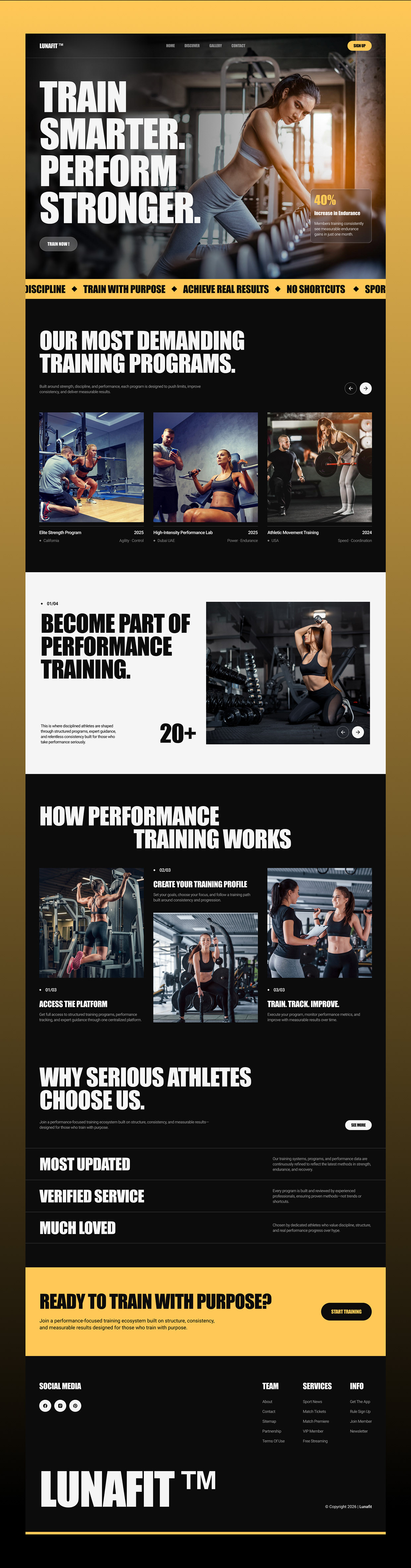 Lunafit - Modern Fitness & Gym Website UI/UX Design Image 5