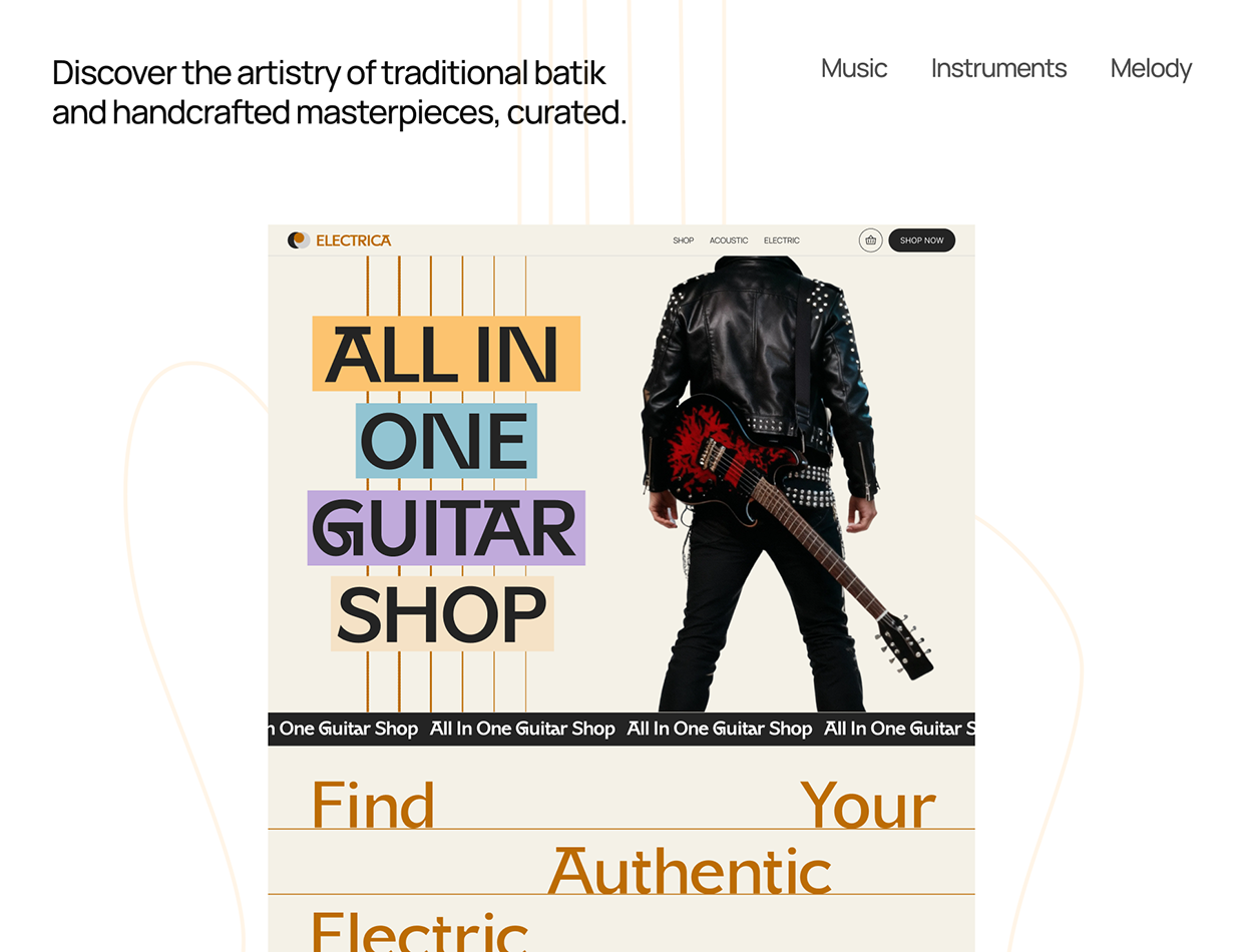 Electrica | E-commerce Guitar Shop UI/UX Design Image 1