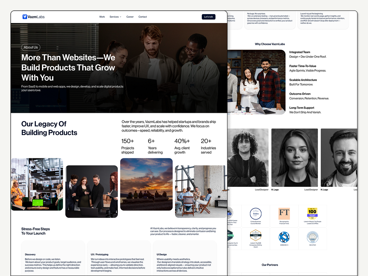 About Us Page UI — Agency Website Concept