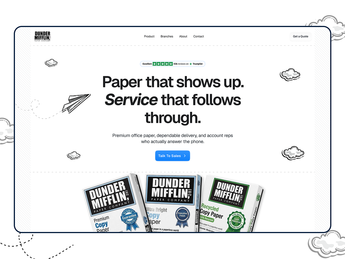 Dunder Mifflin Website Redesign — Hero Section Image 0