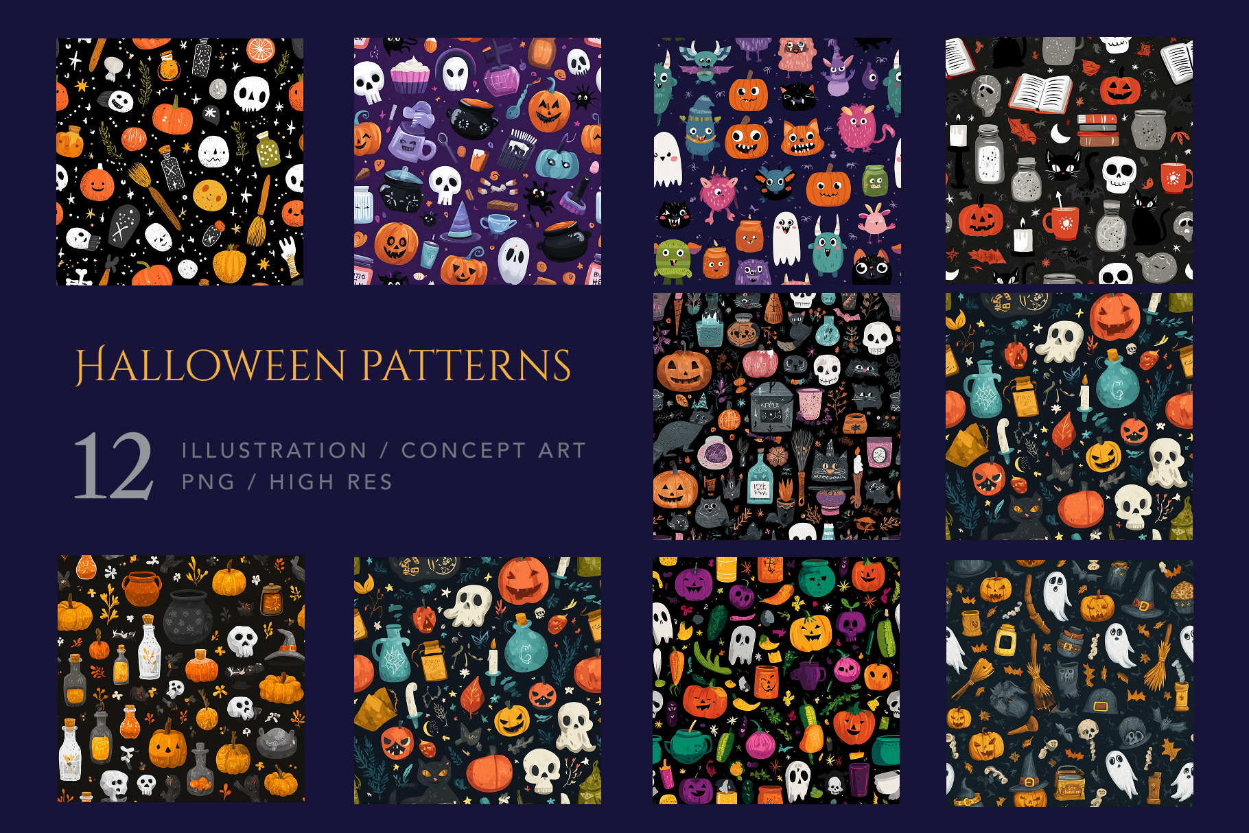 Halloween Patterns - Stock Images