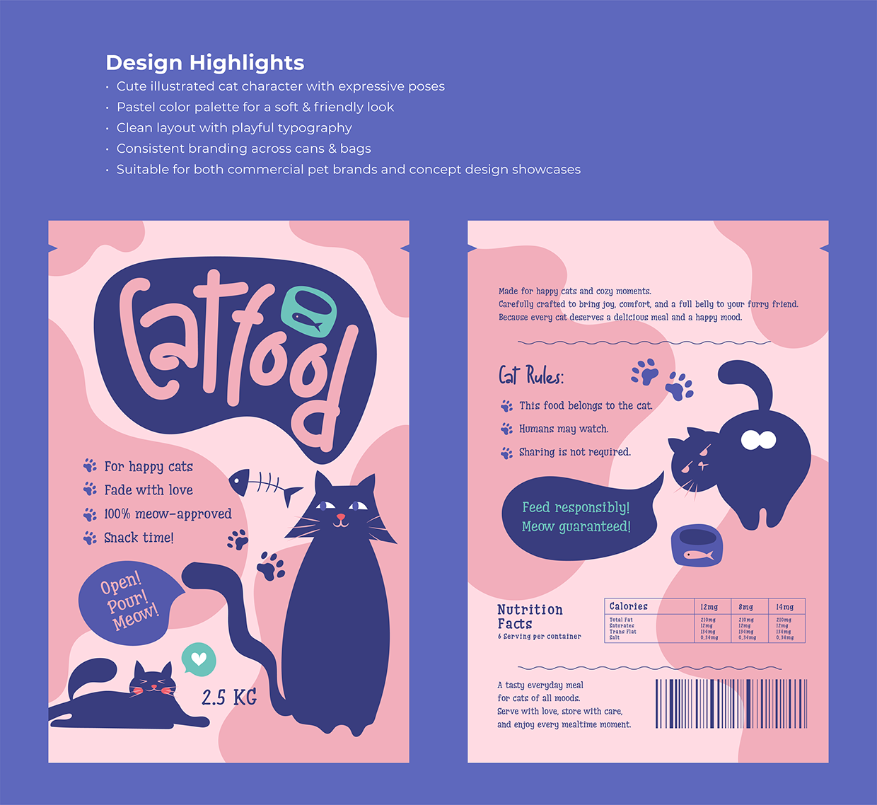 Cute Cat Food Packaging Design Image 0