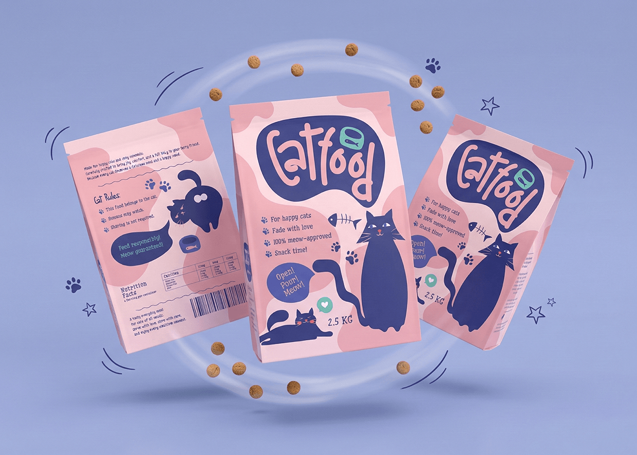 Cute Cat Food Packaging Design Image 1