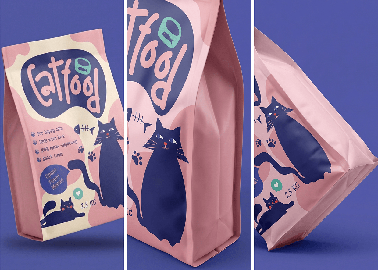 Cute Cat Food Packaging Design Image 2