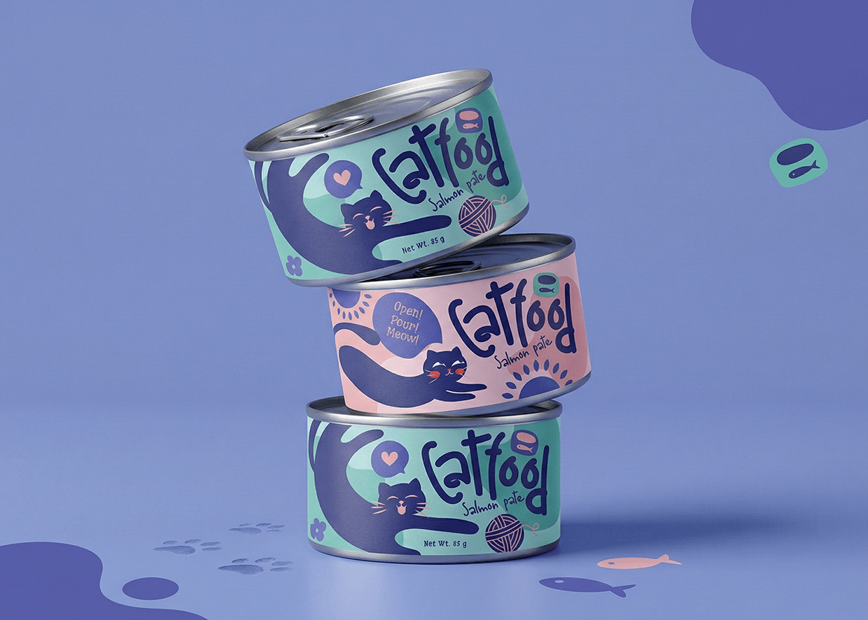 Cute Cat Food Packaging Design Image 6