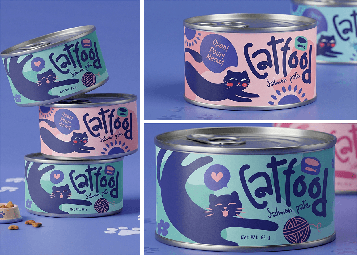 Cute Cat Food Packaging Design Image 7