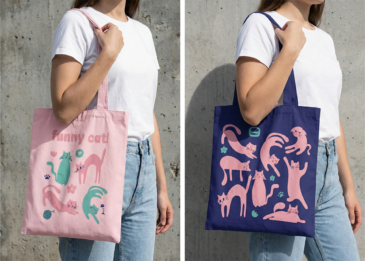 A playful flat vector cat collection designed for versatile prod Image 8