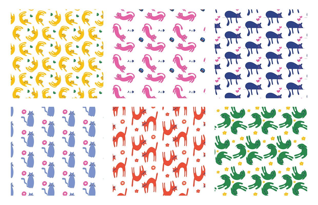 Funny Cat Vector Art Bundle – Flat Illustrations Image 6