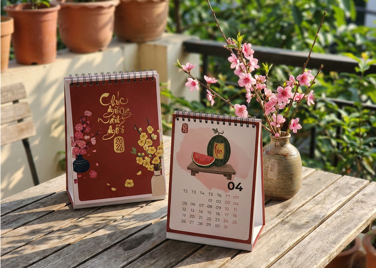 Vietnamese Lunar New Year Desk Calendar 2026 | Tết Table Image 4