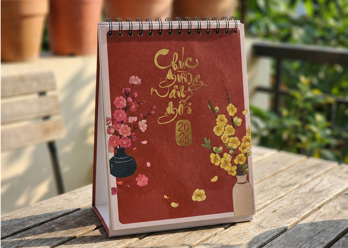 Vietnamese Lunar New Year Desk Calendar 2026 | Tết Table Image 6
