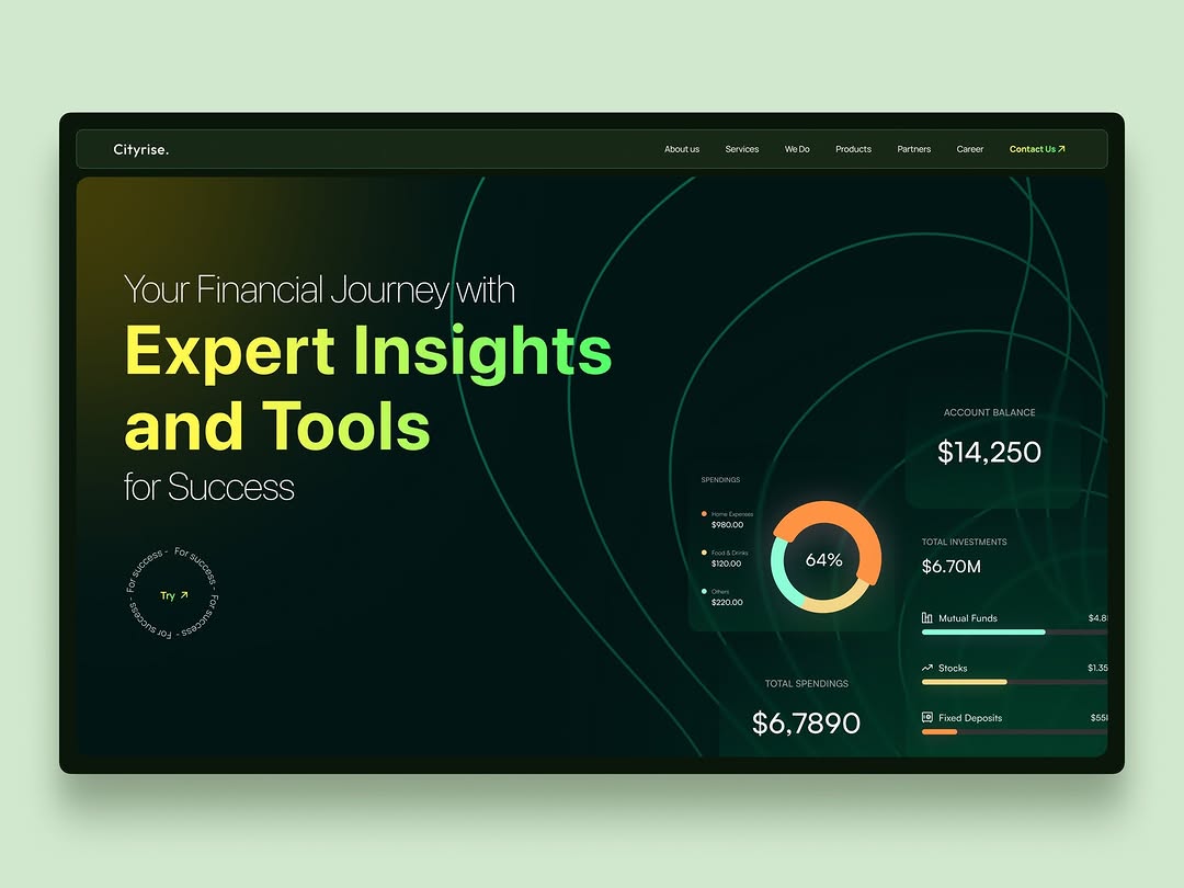 Hero section of a Financial Landing Page Image 2
