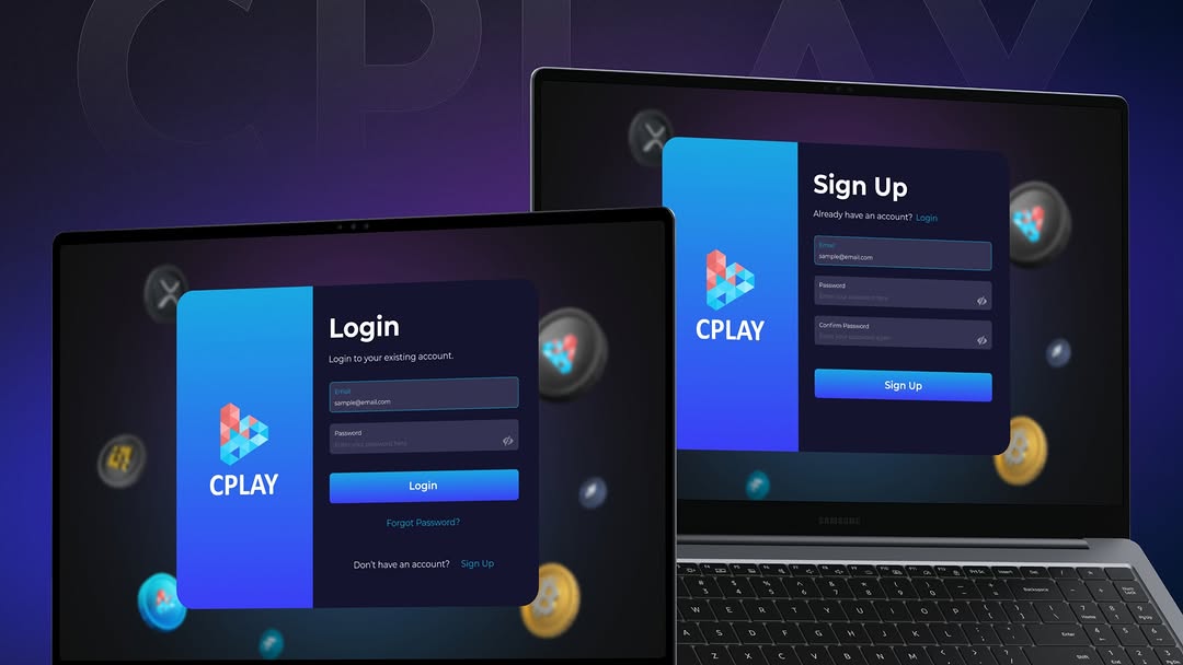 NFT App Store Login and Sign Up Screens