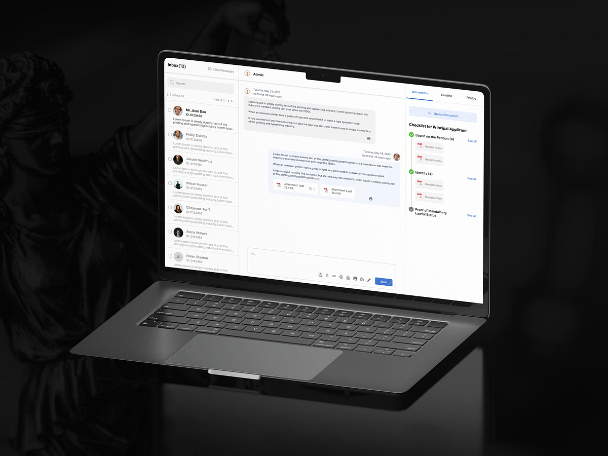 UI/UX Design for Law Firm's Client Management System Image 0