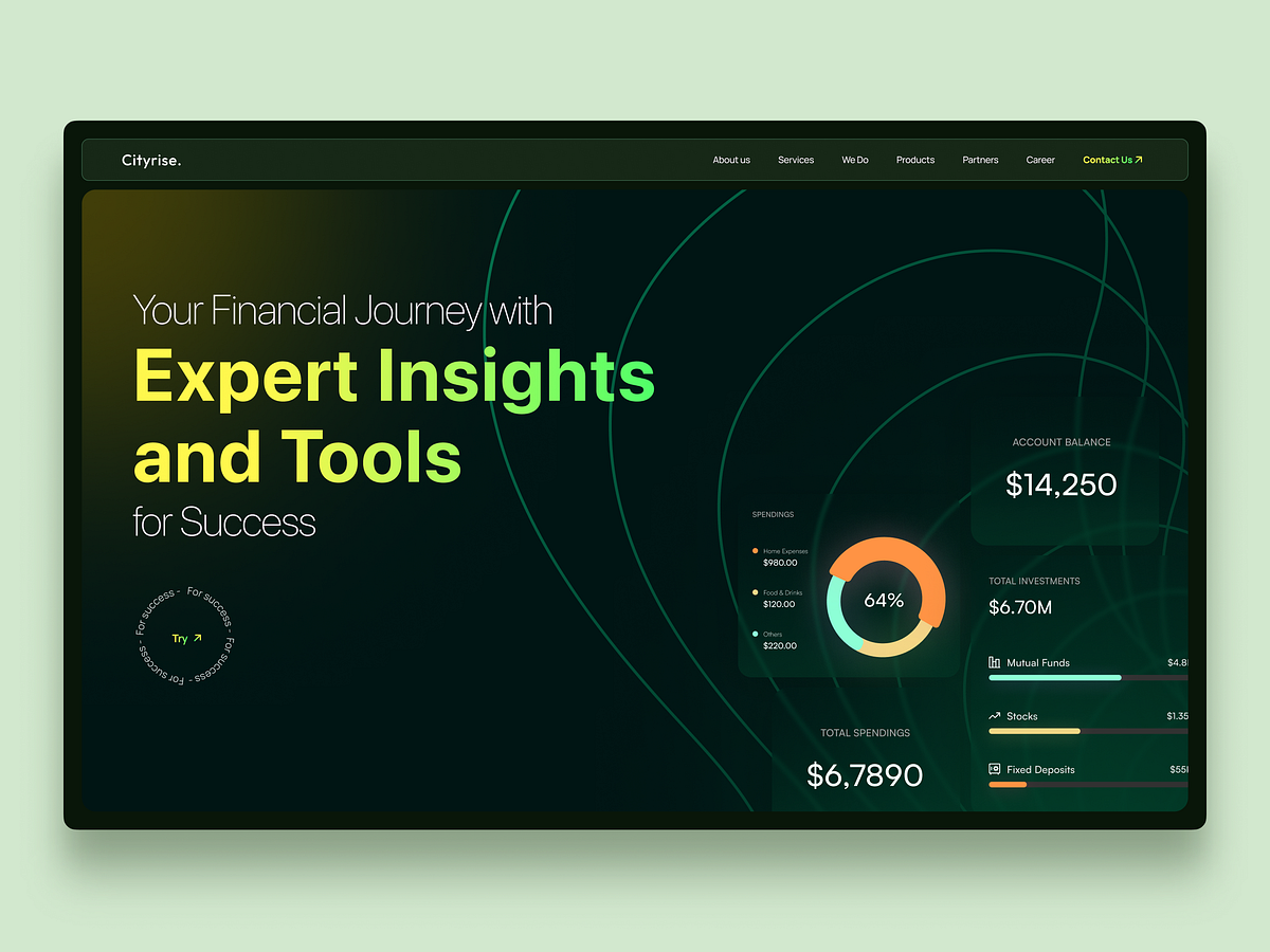 Hero section of a Financial Income, Expense Management Product Image 0