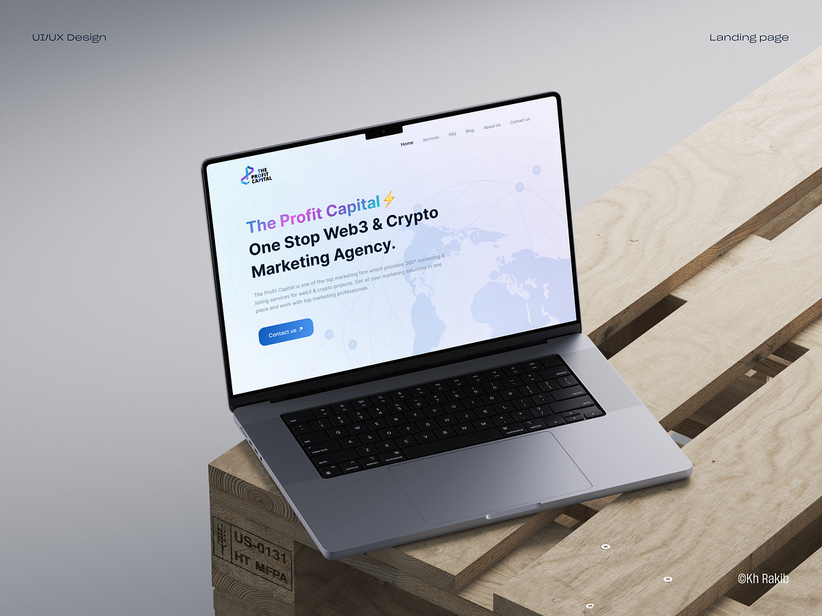 Landing page design for Web3 and Crypto marketing agency.