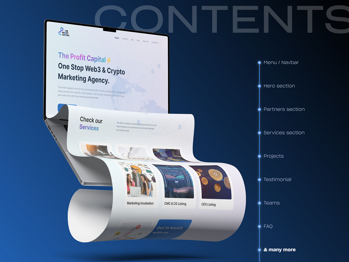 Landing page design for Web3 and Crypto marketing agency. Image 0