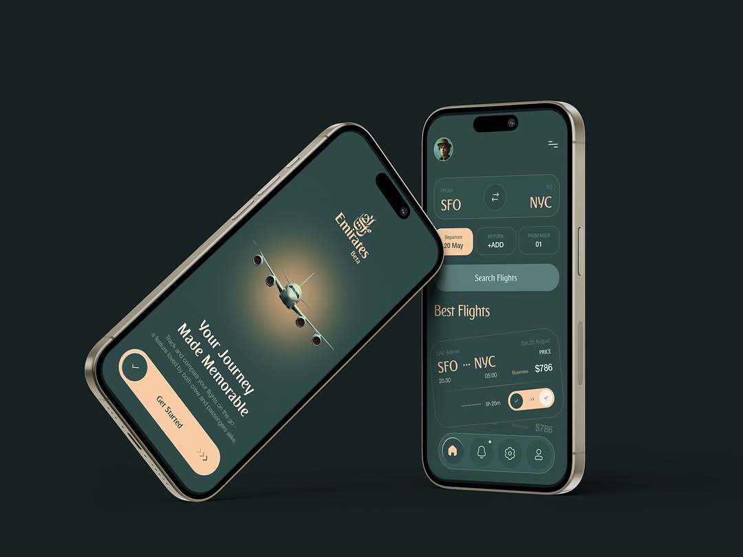 Emirates flight booking concept UI/UX Design Image 0