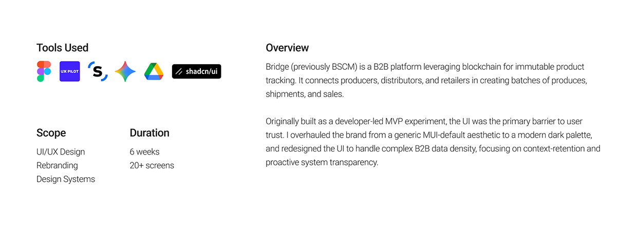 Bridge - Enterprise Blockchain SCM | UI/UX Rebrand Image 0