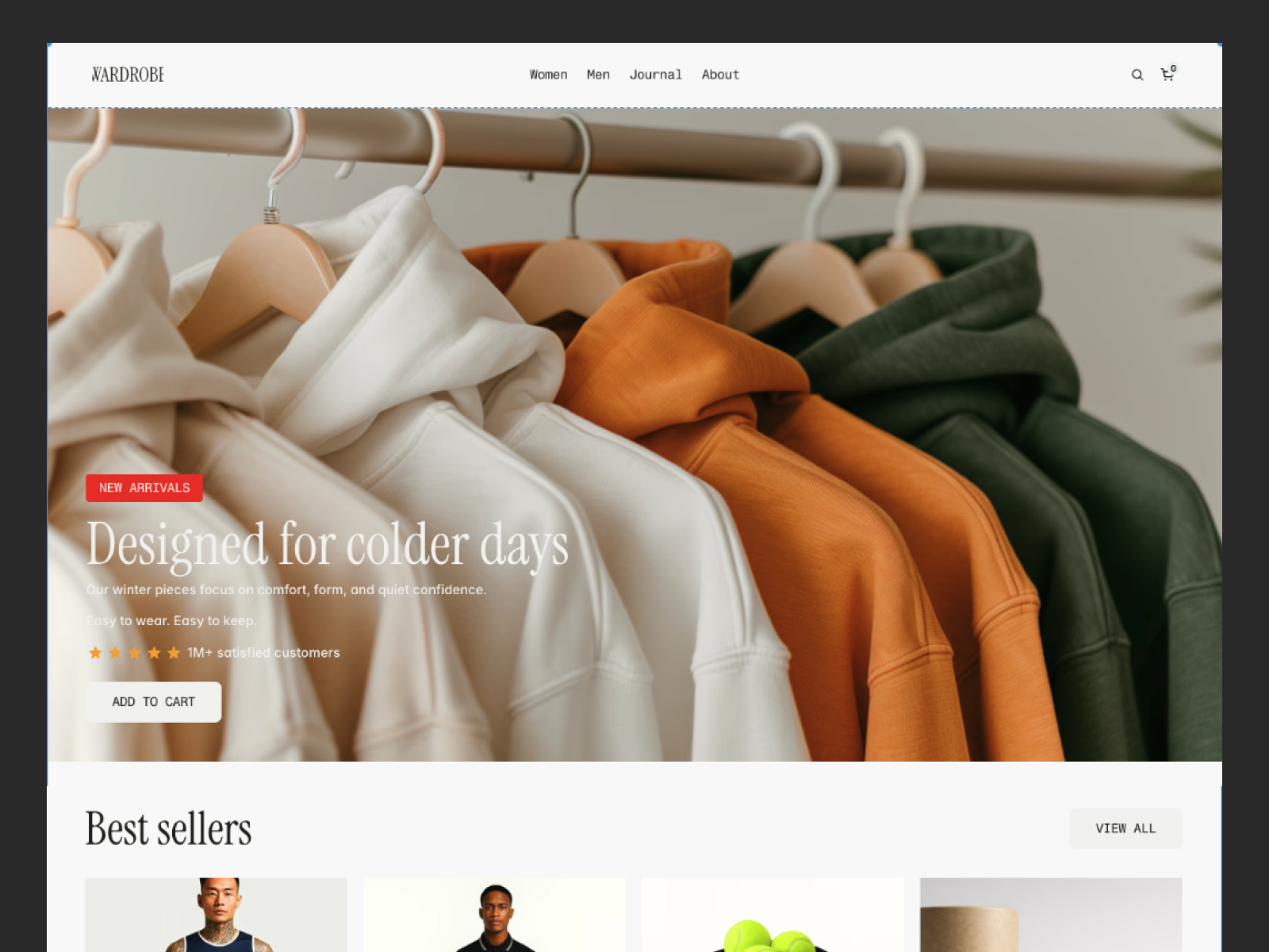 Wardrobe: Responsive Ecommerce Website Template by Pixels