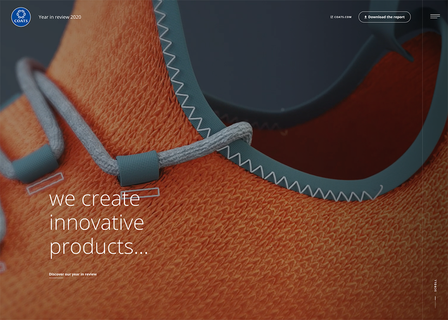Coats - Year in review 2020 - Awwwards Honorable Mention