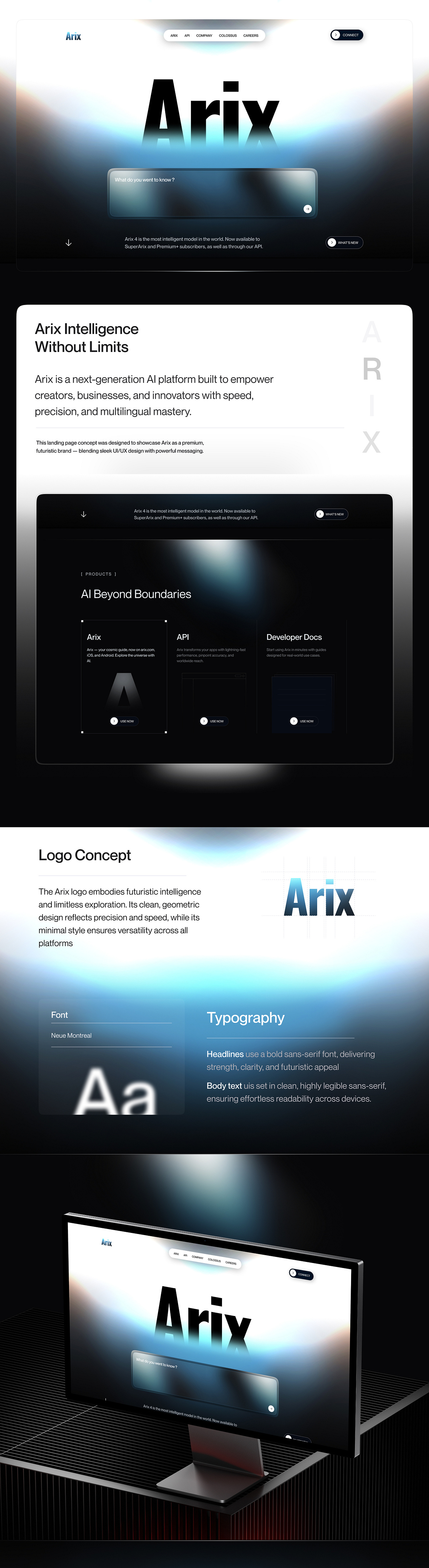 AI-Powered Developer Platform Website for Arix