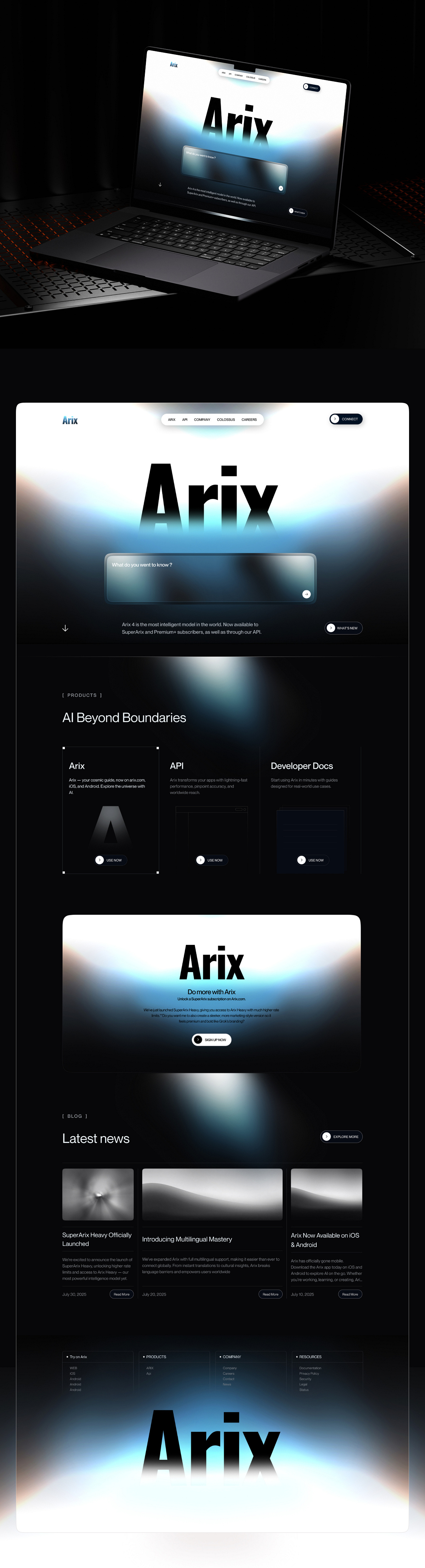 AI-Powered Developer Platform Website for Arix Image 1