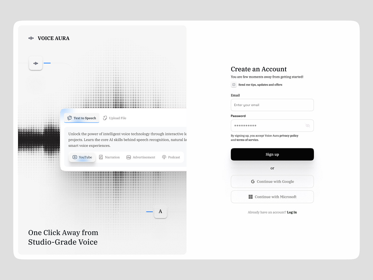 Login & Signup Page - AI Website