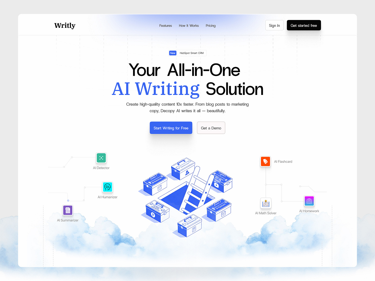AI Landing page website design ✦ Writly