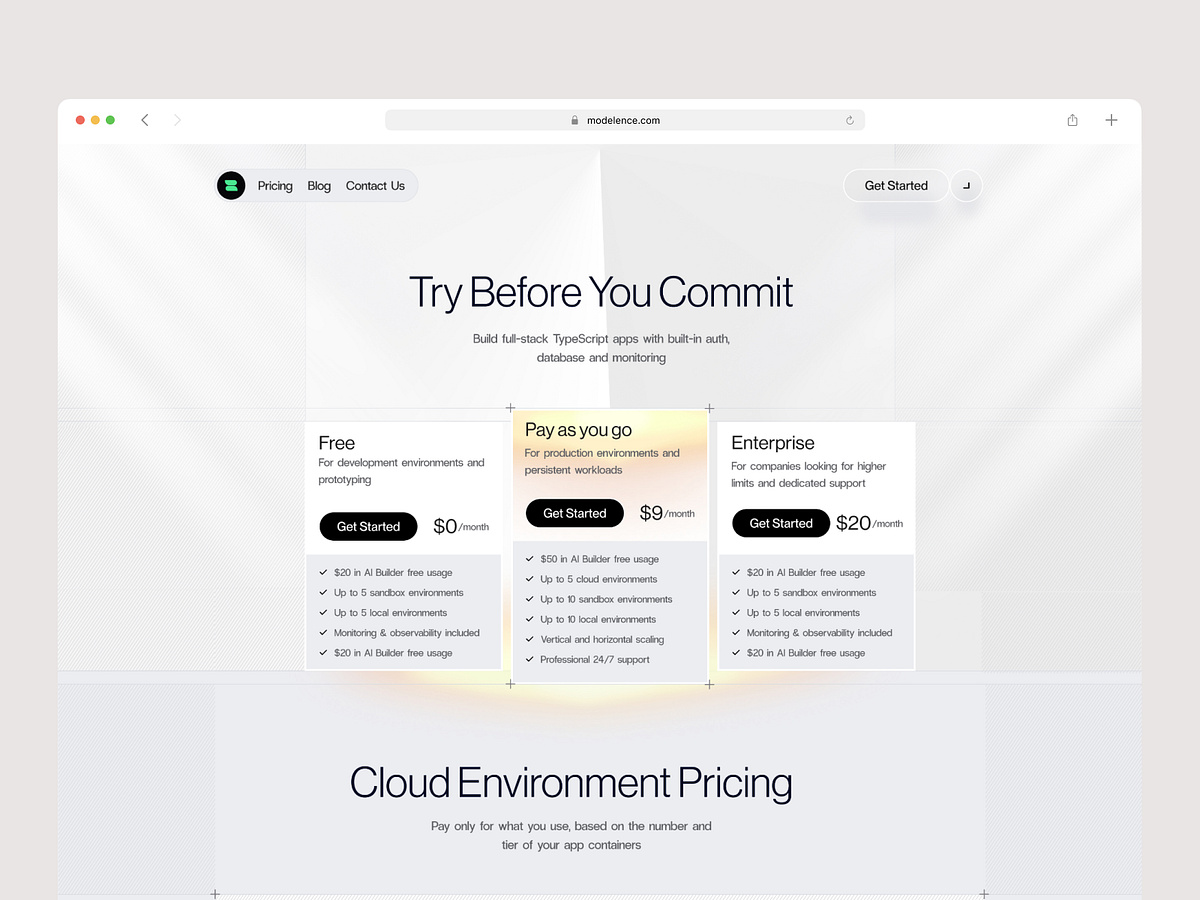 Pricing page