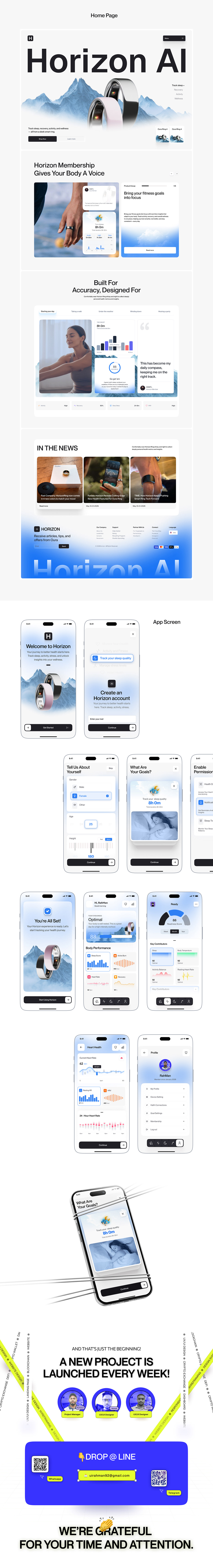 Horizon AI – Health Tracking App & Web Design Image 0