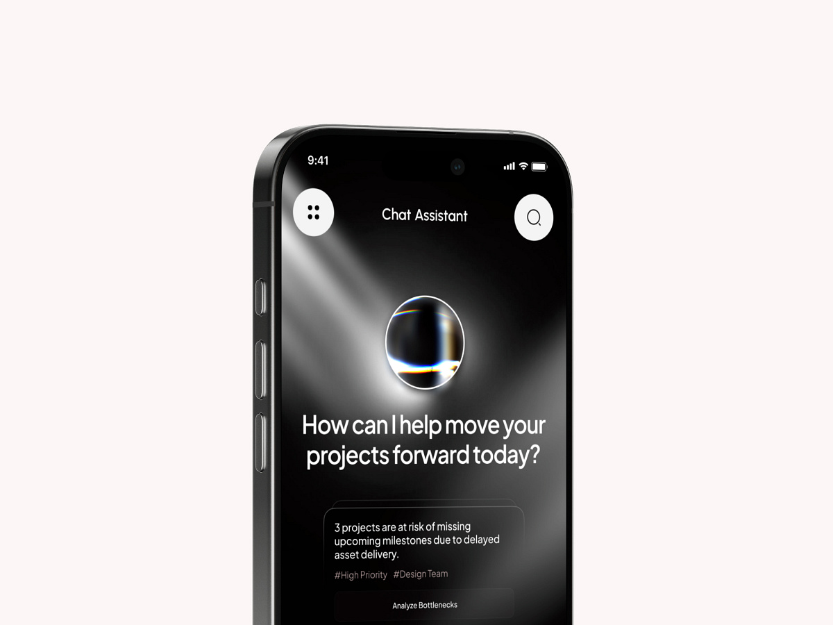 AI Task Management App — Mobile Chat Assistant UI Design