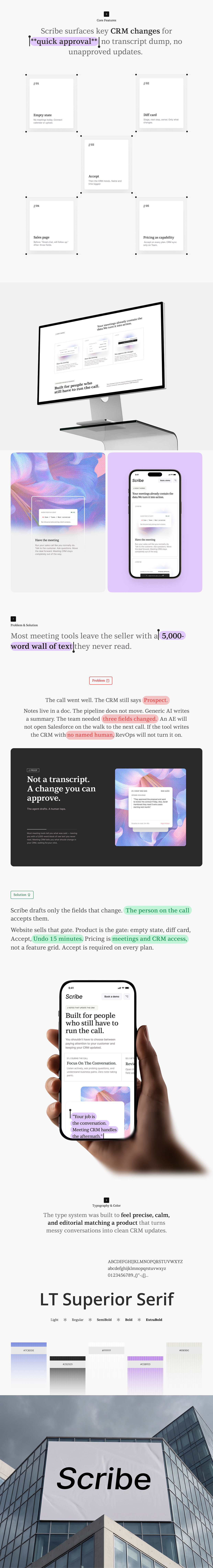 Scribe - AI SaaS Website & CRM Diff App UI/UX Design Image 1