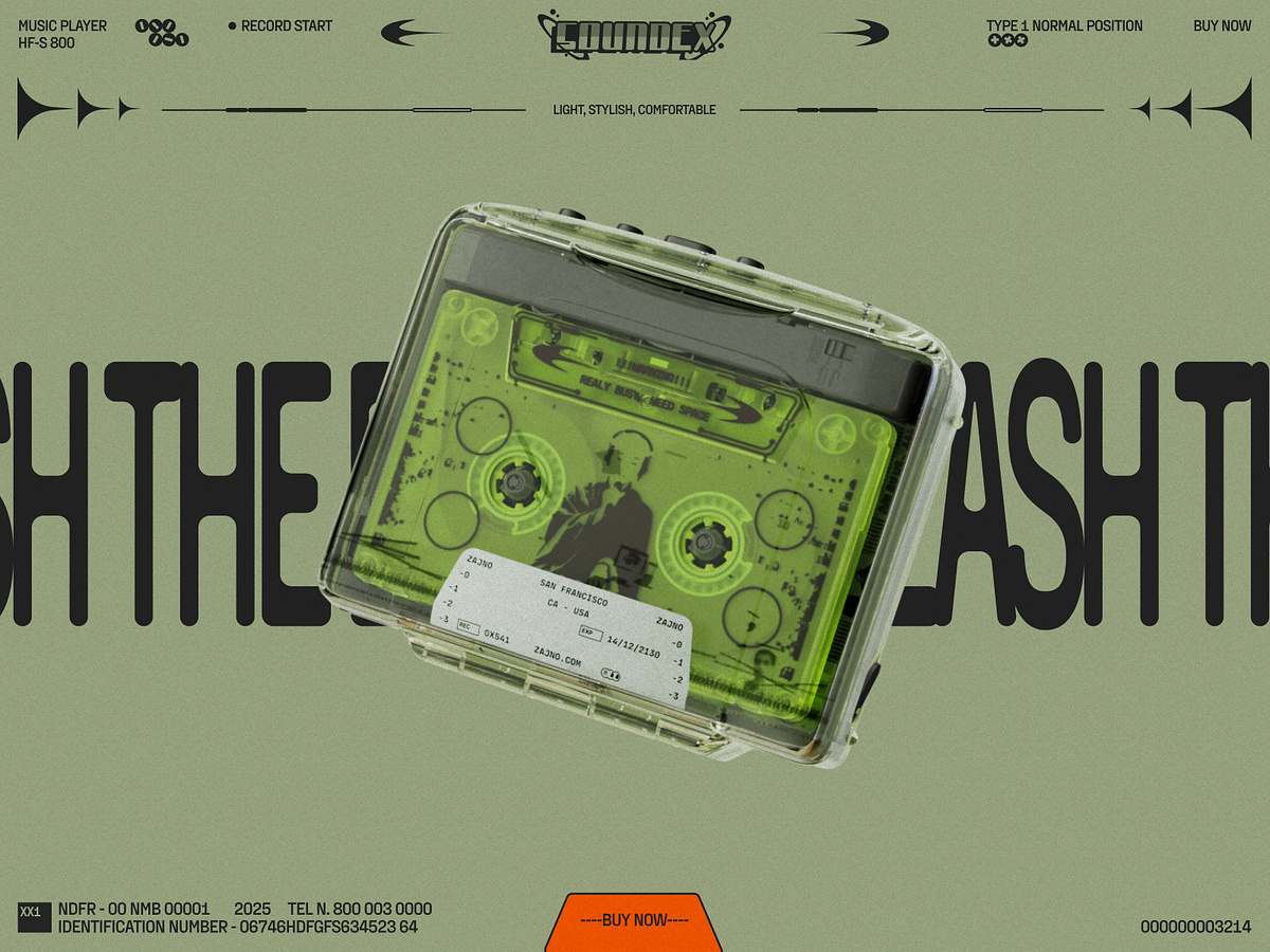Retro-Futuristic Website Concept for a Cassette Player Image 1