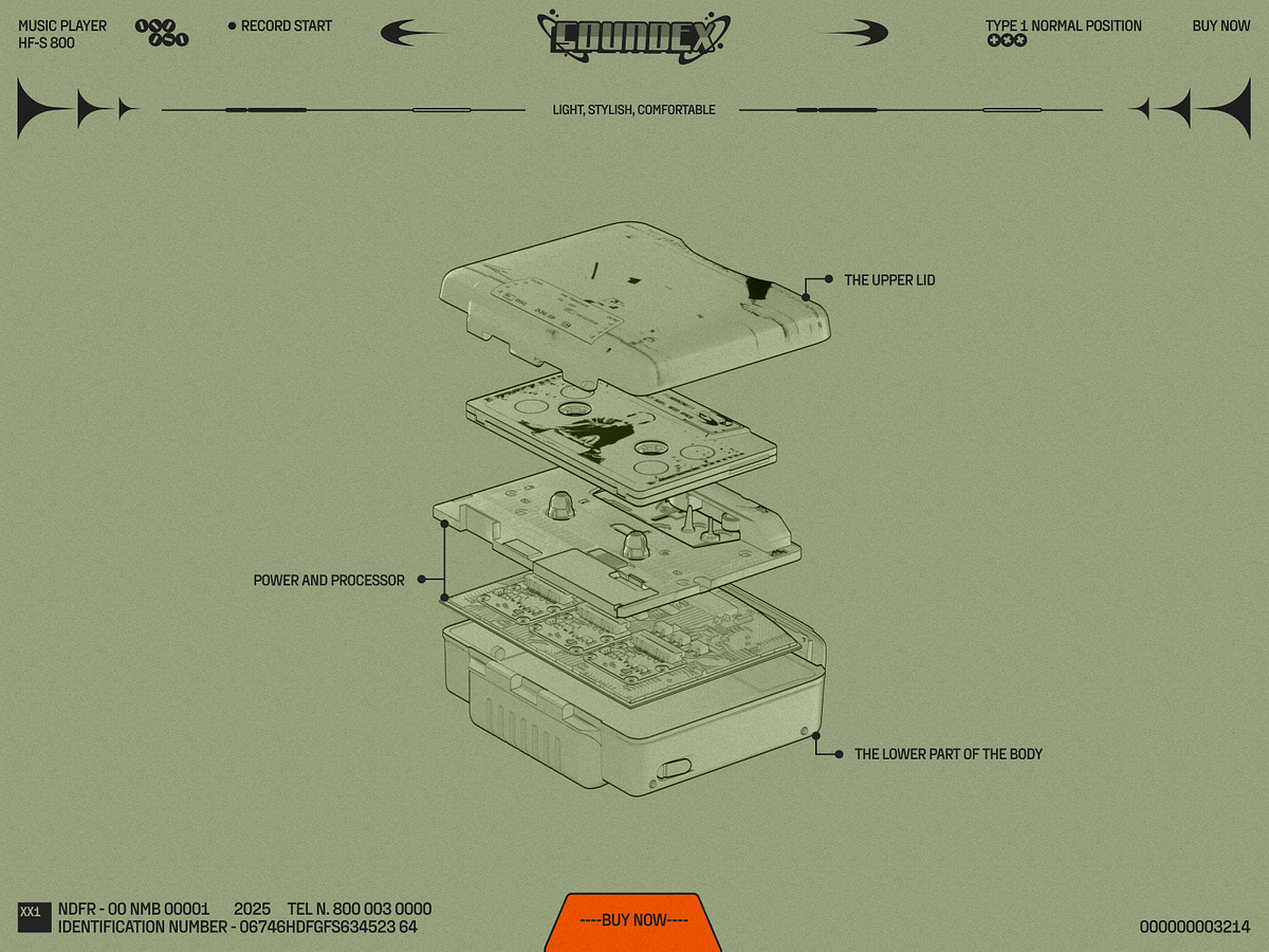 Retro-Futuristic Website Concept for a Cassette Player Image 2