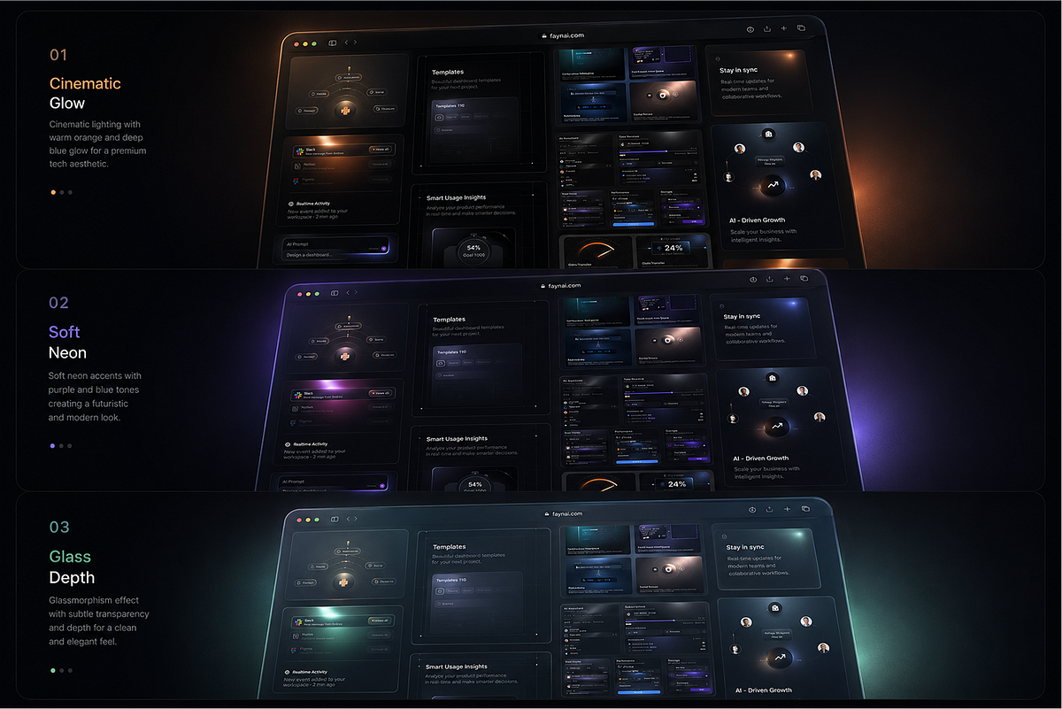 Dark Bento UI Kit — Figma Components for SaaS, AI & Landing Page Image 2