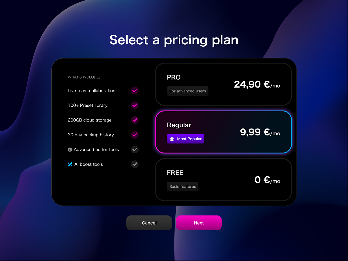 Pricing plans
