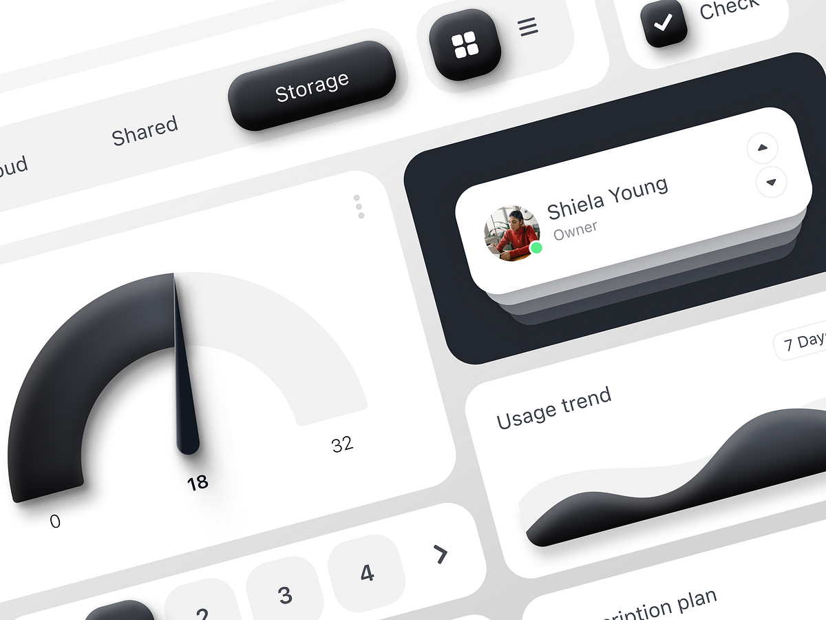 Black & White UI components