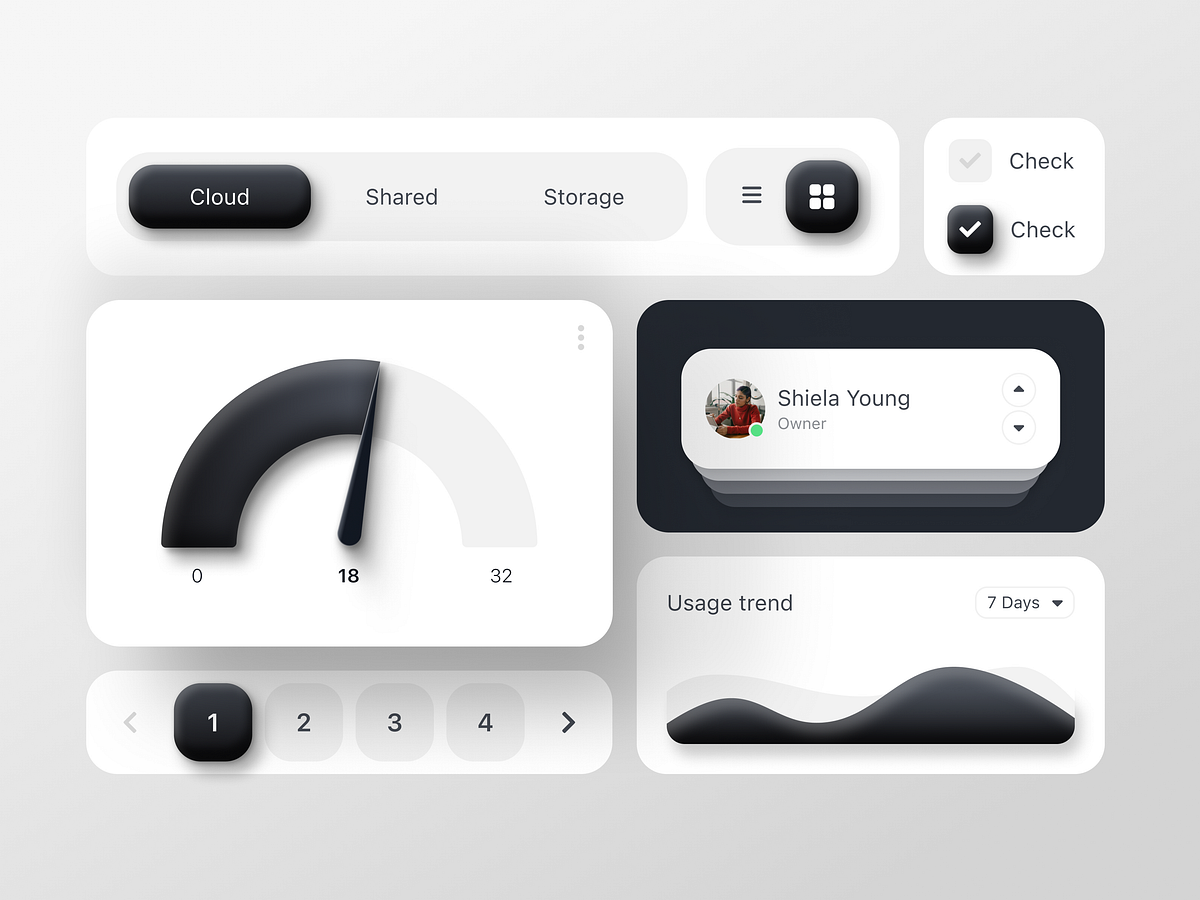 Black & White UI components Image 0