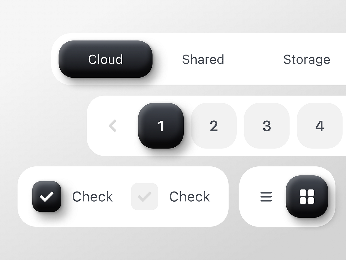 Black & White UI components Image 1